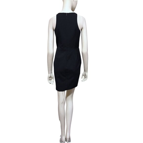 Mason Plunge Neck Mini Dress 2 Corseted Asymmetrical Bodycon Mod Minimalist - Picture 3 of 7